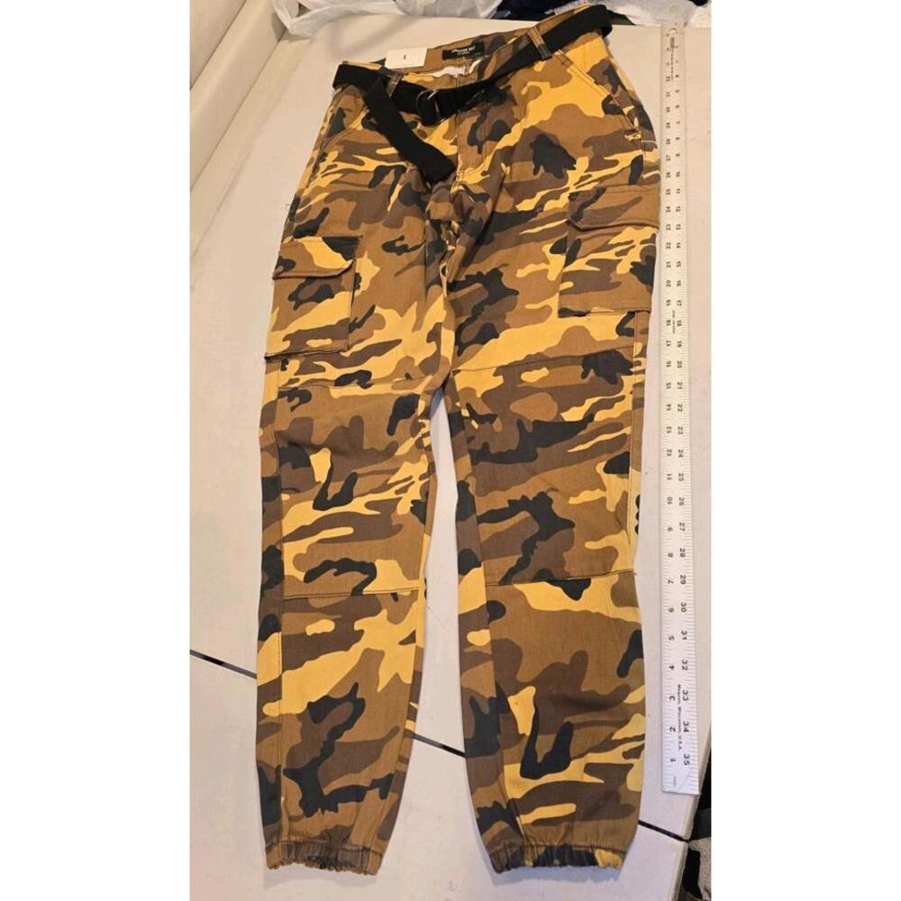 American Bazi Pants Womens Gold Brown Camo Jogger Cargo L